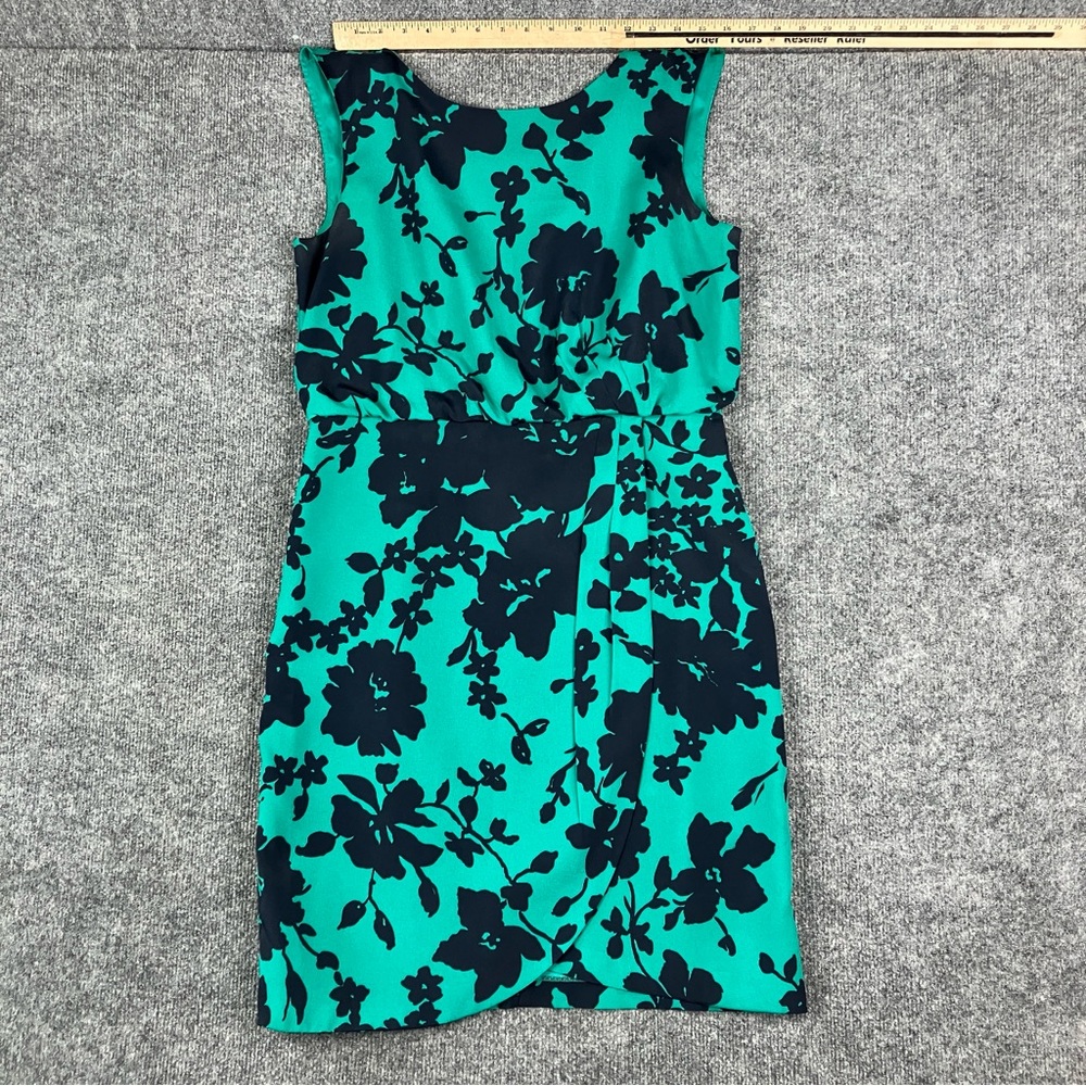 Ann Taylor Teal and Navy Floral Sheath Mini Dress